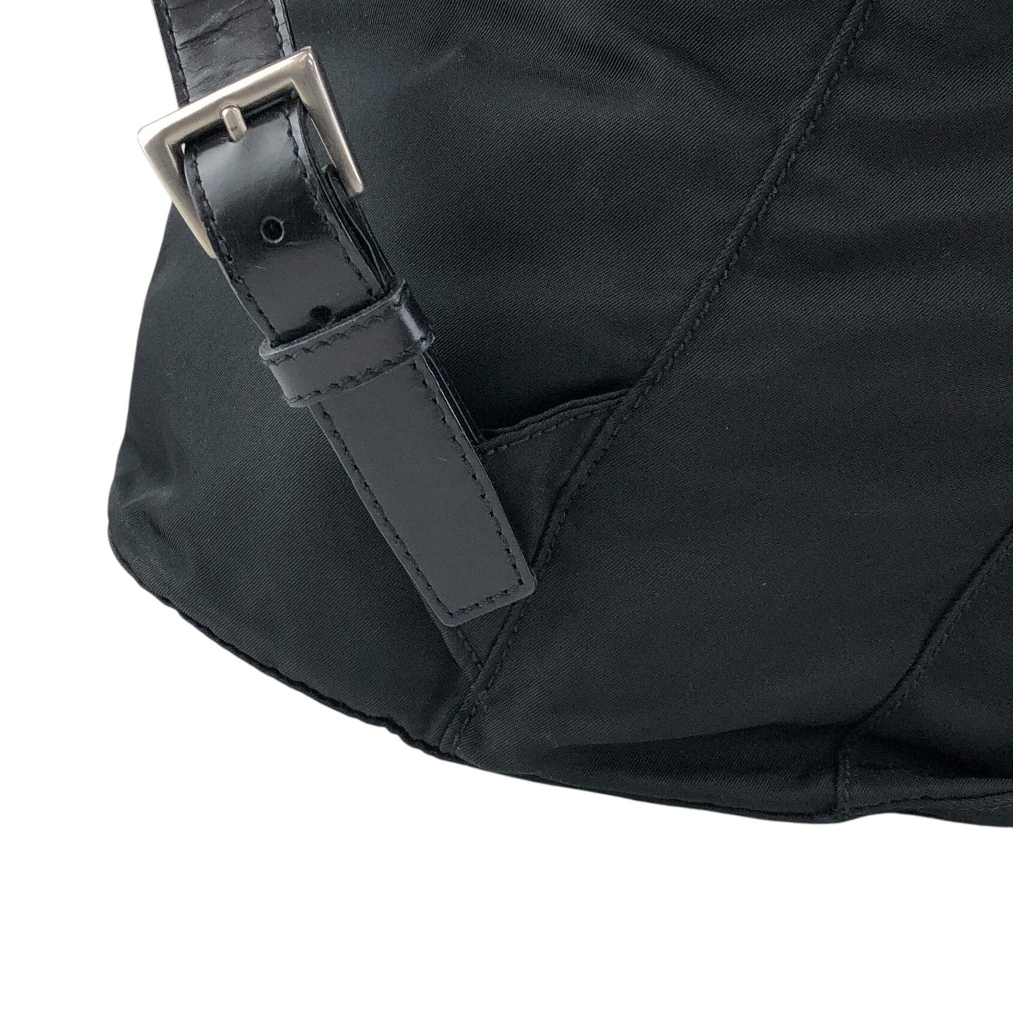 PRADA Tessuto Triangle Logo Double Pocket Backpack Black Vintage 3pvjac