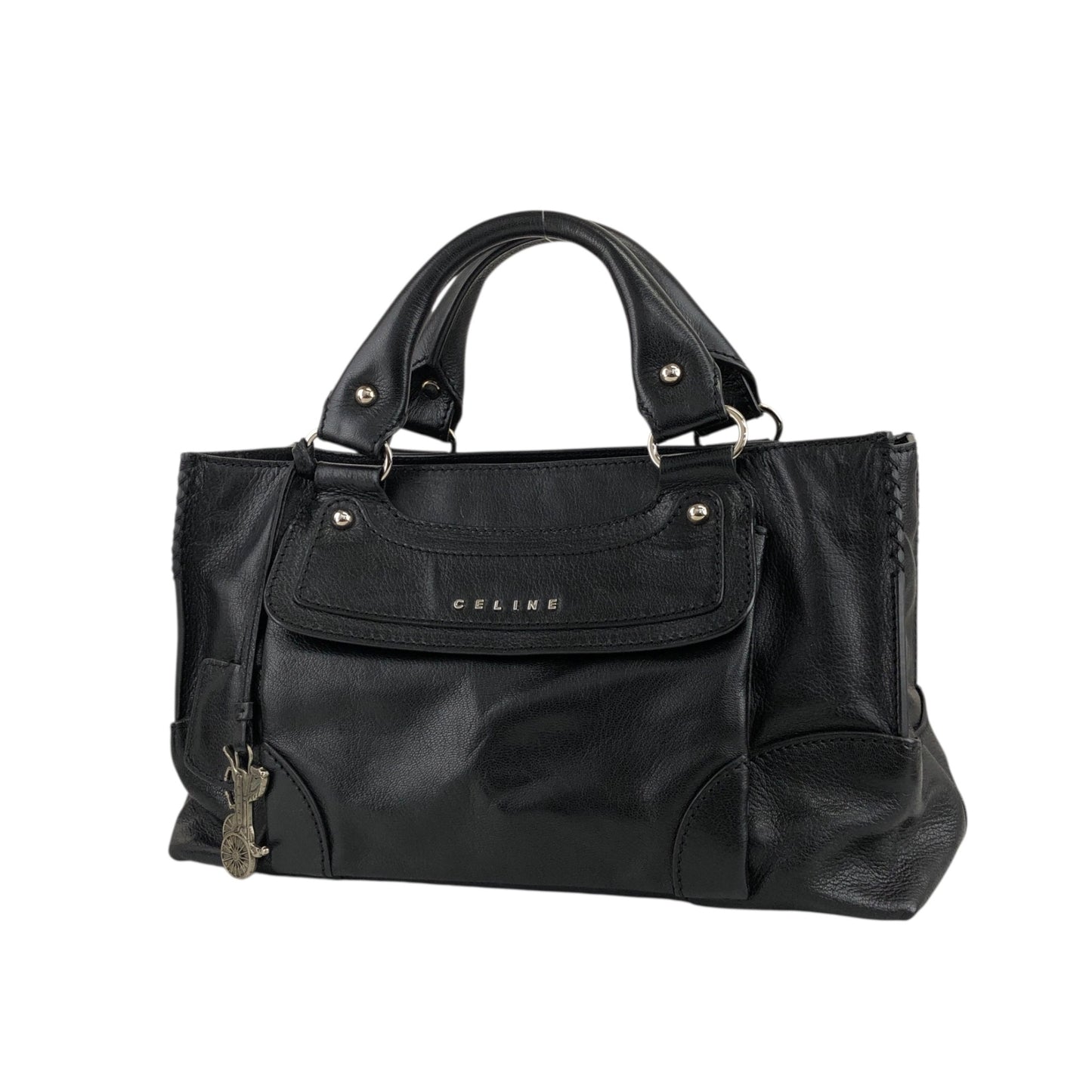 CELINE Horse Carriage Handbag Black Vintage ecwu4y