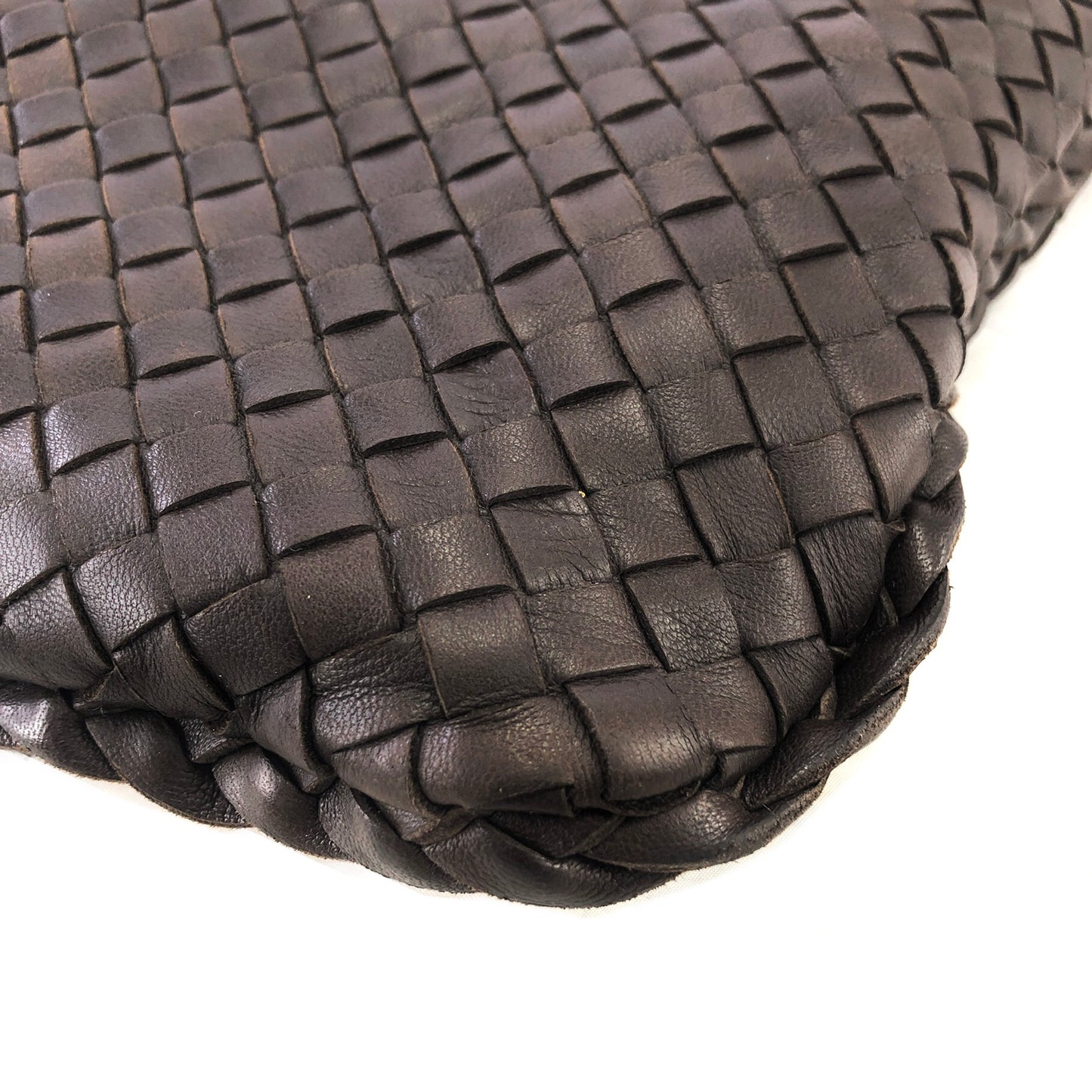 Bottega Veneta Intrecciato Leather Shoulder Hobobag Brown Vintage dcau45