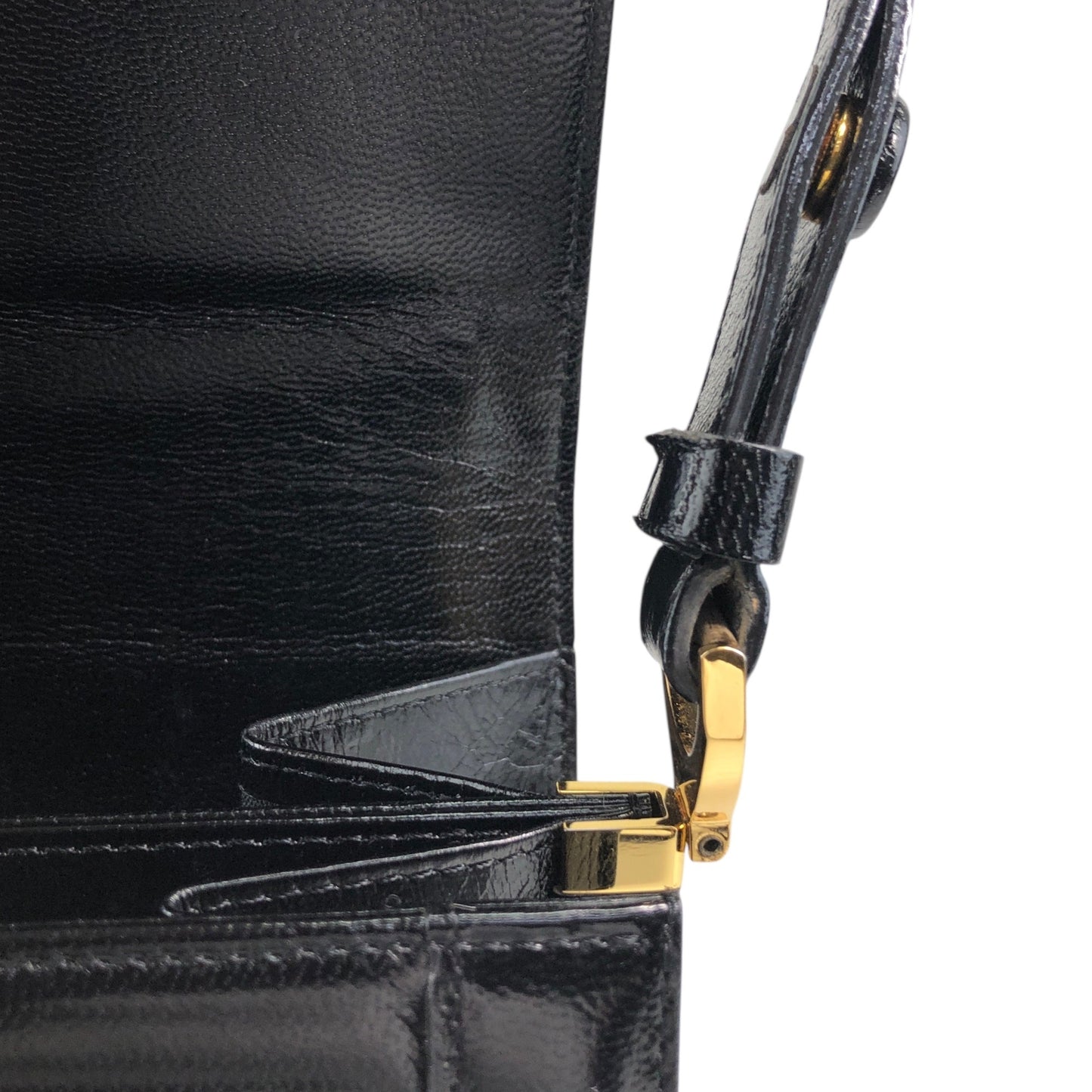 Yves Saint Laurent YSL Logo Shoulder bag Black Vintage d3ffr7