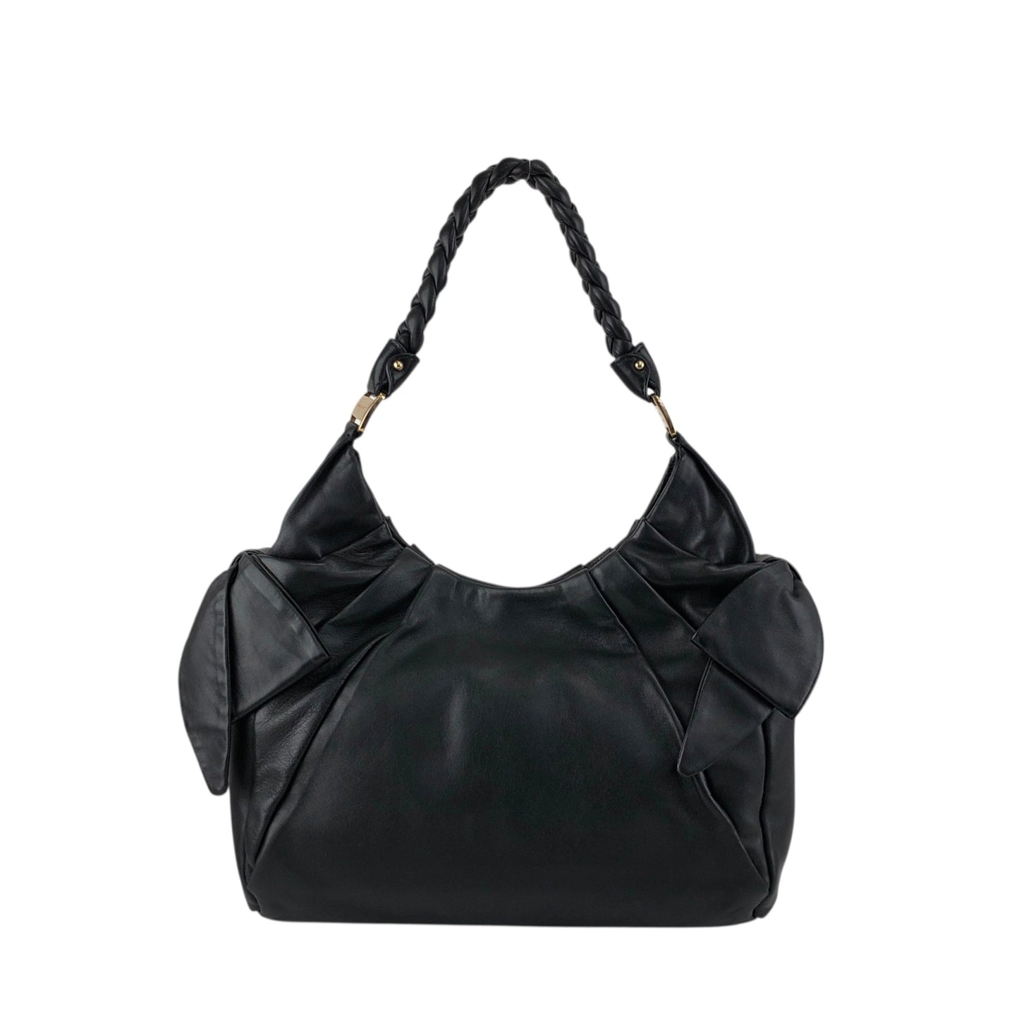 Salvatore Ferragamo Vala Ribbon Shoulder bag Hobobag Black Vintage nbxkia