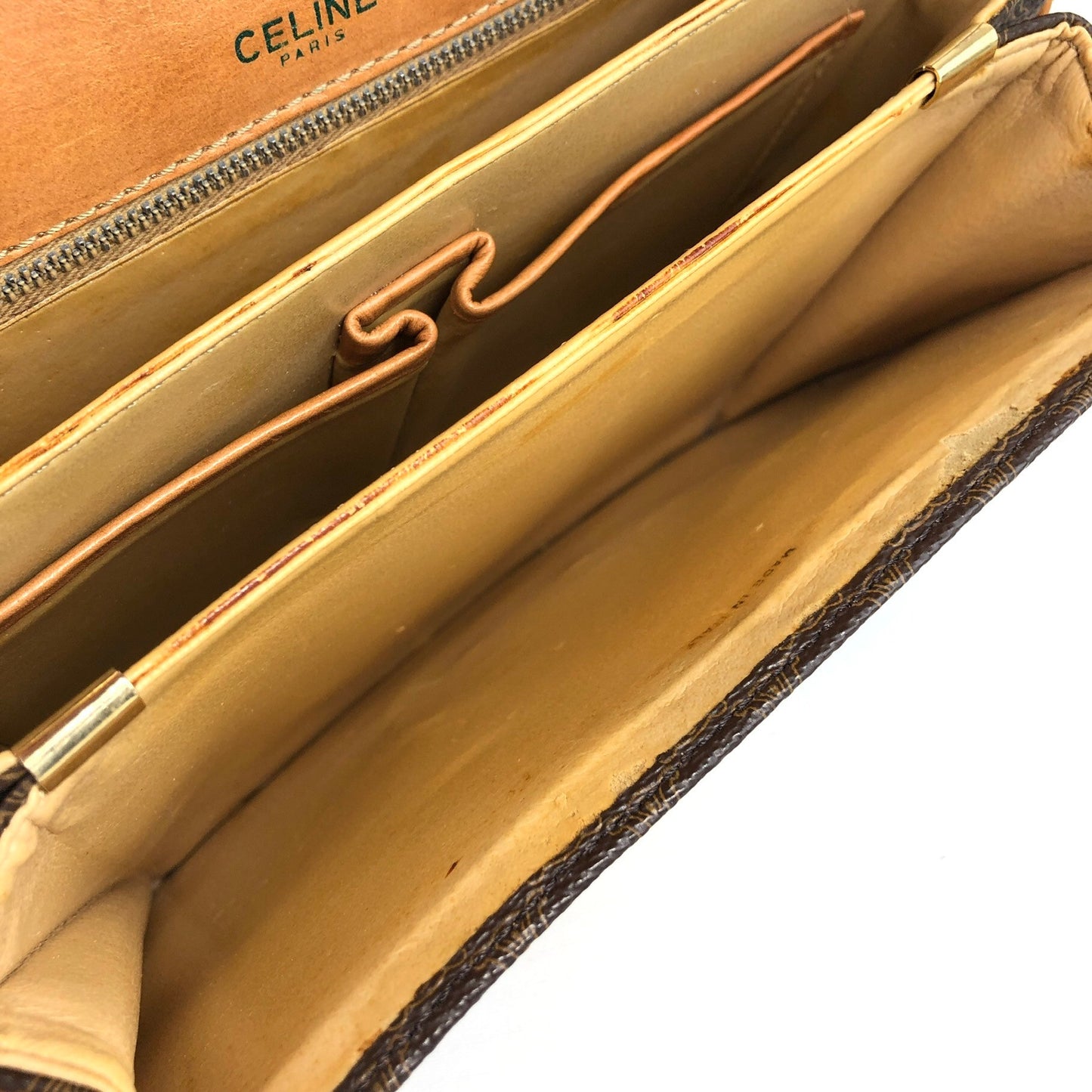 CELINE Macadam Horse Carriage Shoulder bag Brown Vintage dccdnx