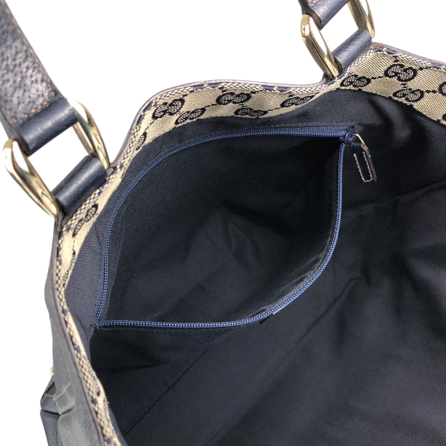 GUCCI Horse Bit Totebag Navy Vintage kftpgd