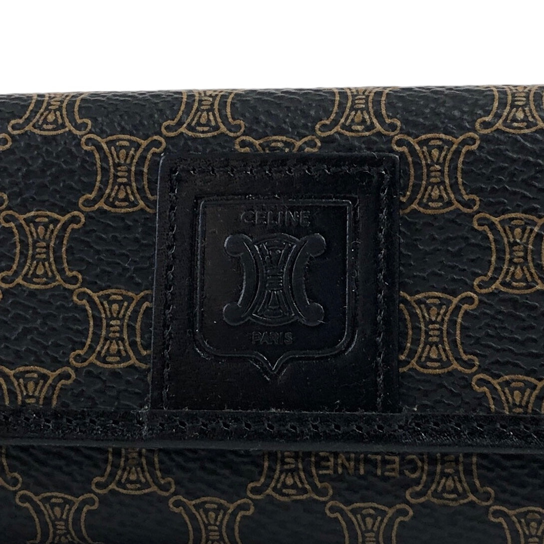 CELINE Macadam Blason 6 Key Holder Black Vintage ebnvpu