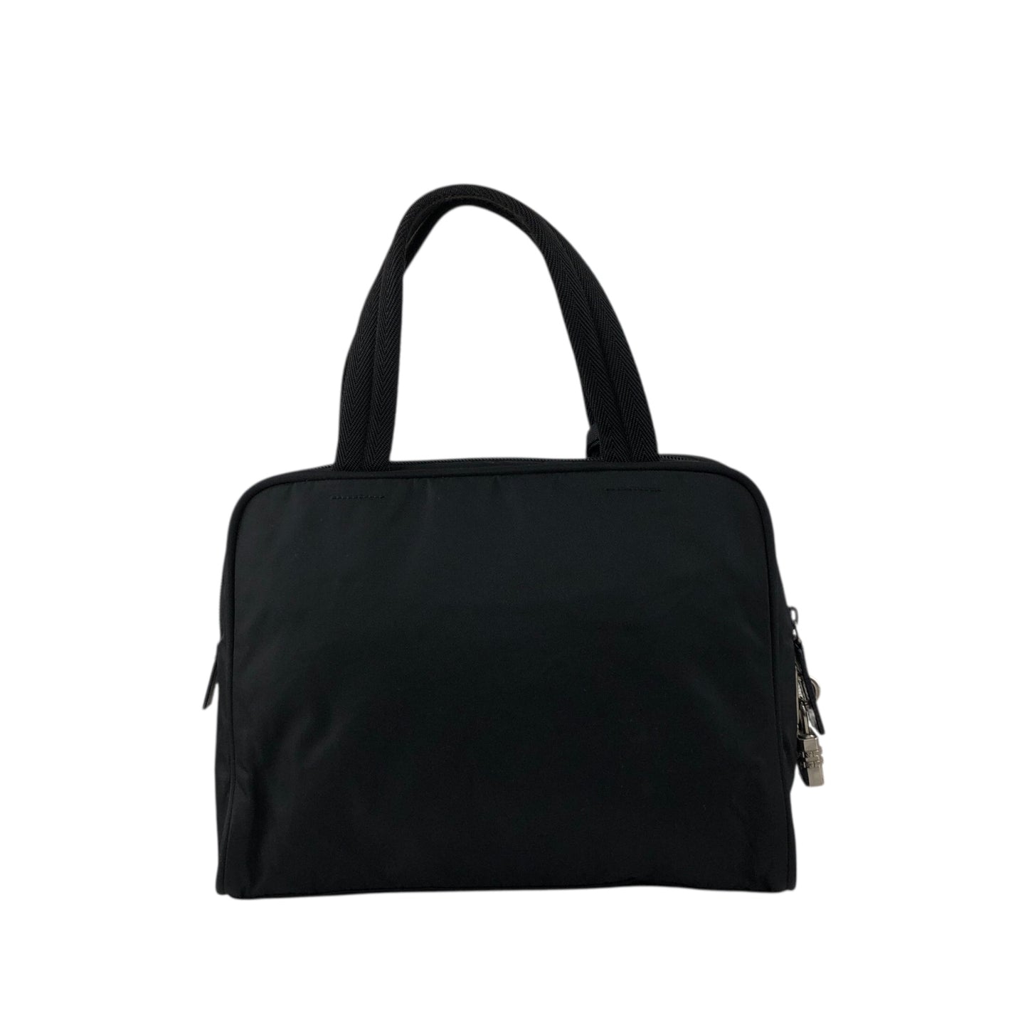 PRADA Tessuto Triangle Logo Handbag Black Vintage 47smar