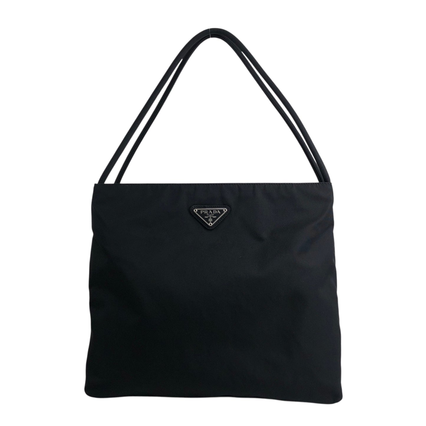 PRADA Triangle Logo Shoulder bag Black Vintage cdactr