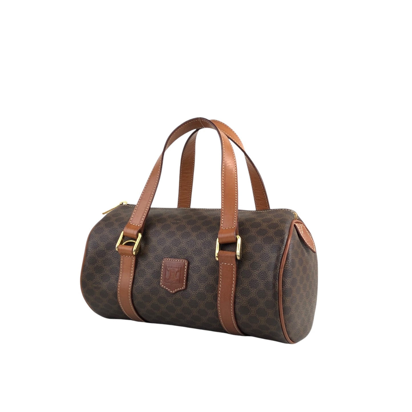 CELINE Macadam Blason Two-way Handbag Shoulder bag Brown Vintage tj3xfx