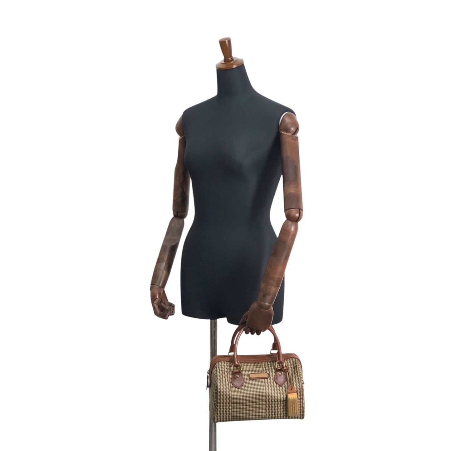 RALPH LAUREN Logo Boston bag Brown Vintage djz8wh