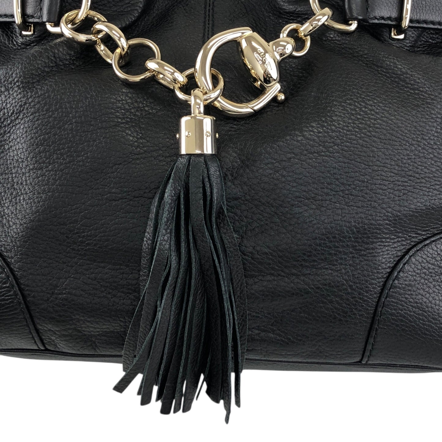 GUCCI Horse Bit Handbag Black 269943 Vintage wj5bxw