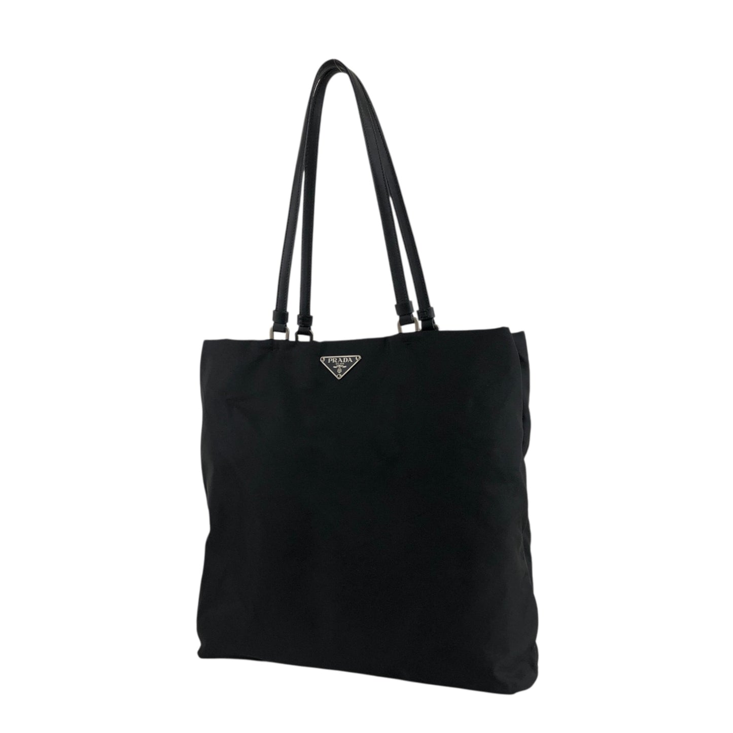 PRADA Triangle Logo Totebag Black Vintage hs4bb2