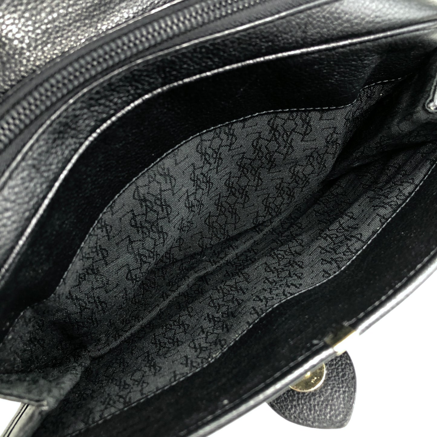 Yves Saint Laurent YSL Logo Shoulder bag Black Vintage 2c23th