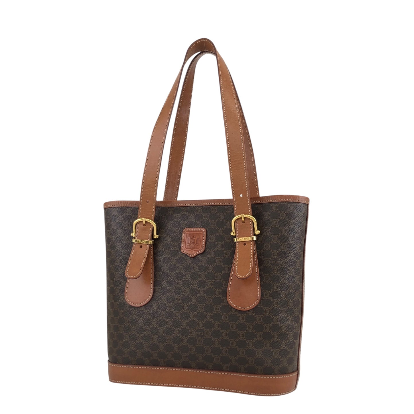 CELINE Macadam Blason Shoulder bag Totebag Brown Vintage zejwrz