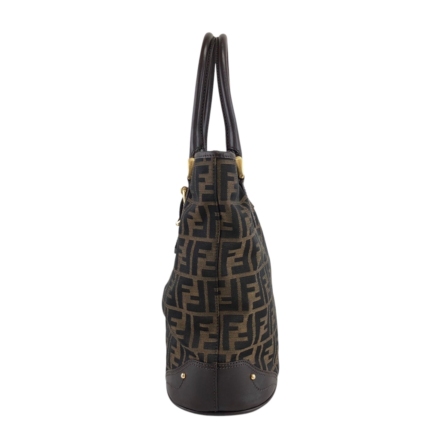 FENDI Zucca Front Buckle Totebag Brown Vintage dirw6v