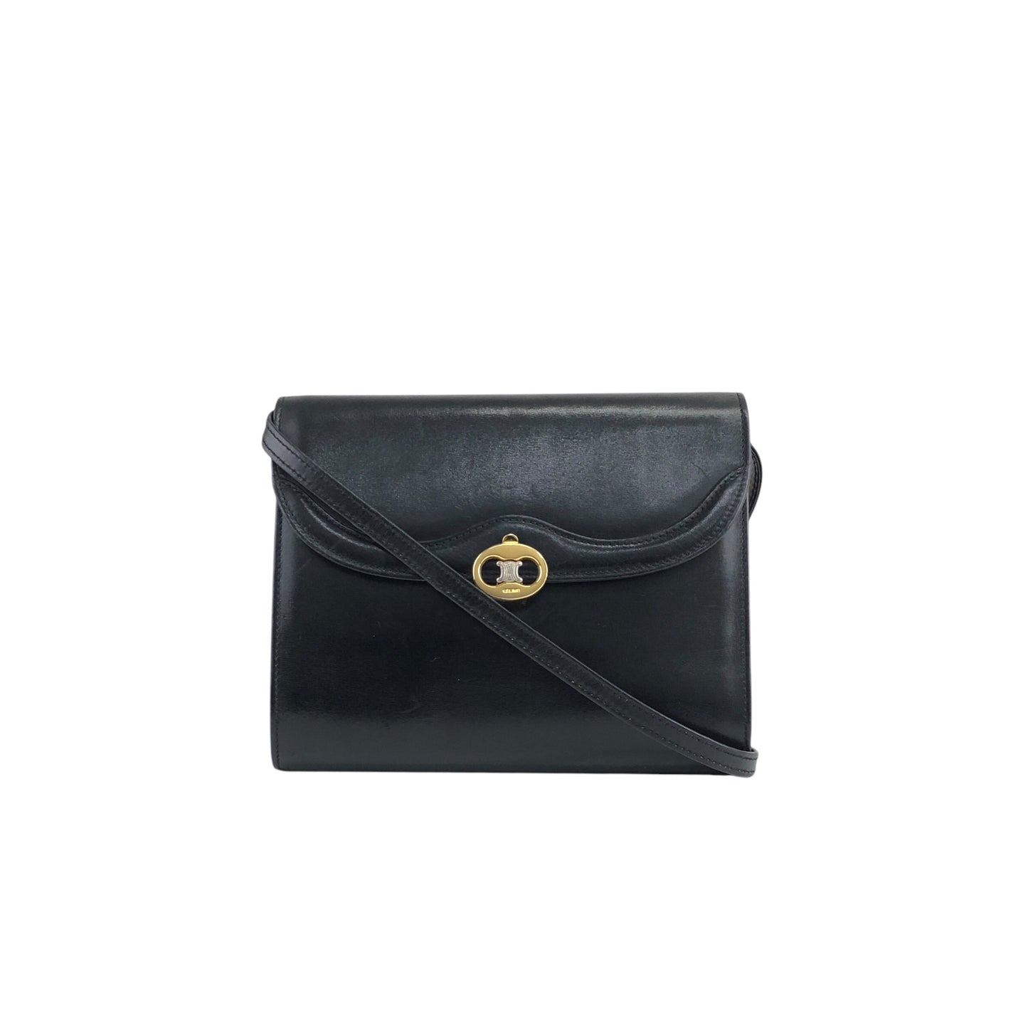 CELINE Blason Shoulder bag Black Vintage zfryrd