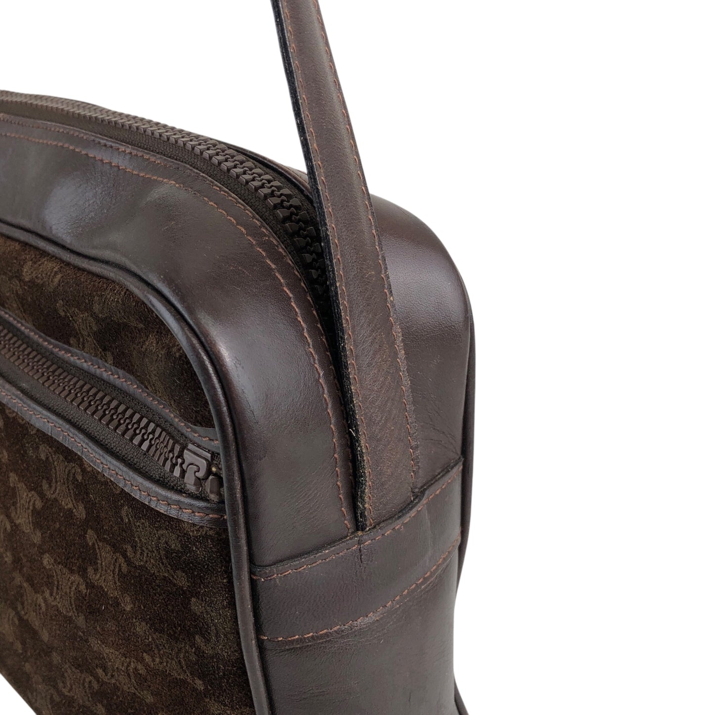 CELINE Blason Shoulder bag Brown Vintage sckbvj