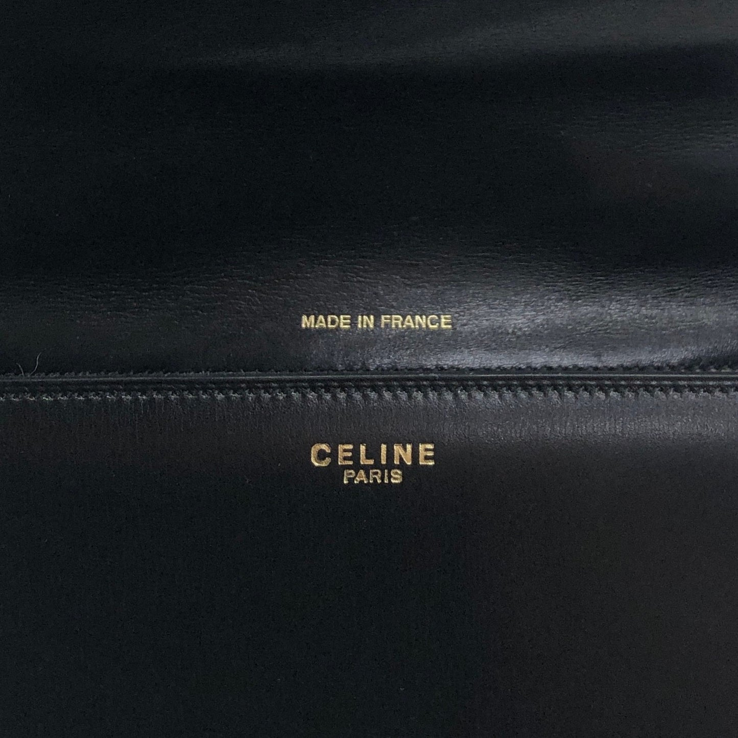 CELINE Logo Top Handle Handbag Black Vintage t8gzij