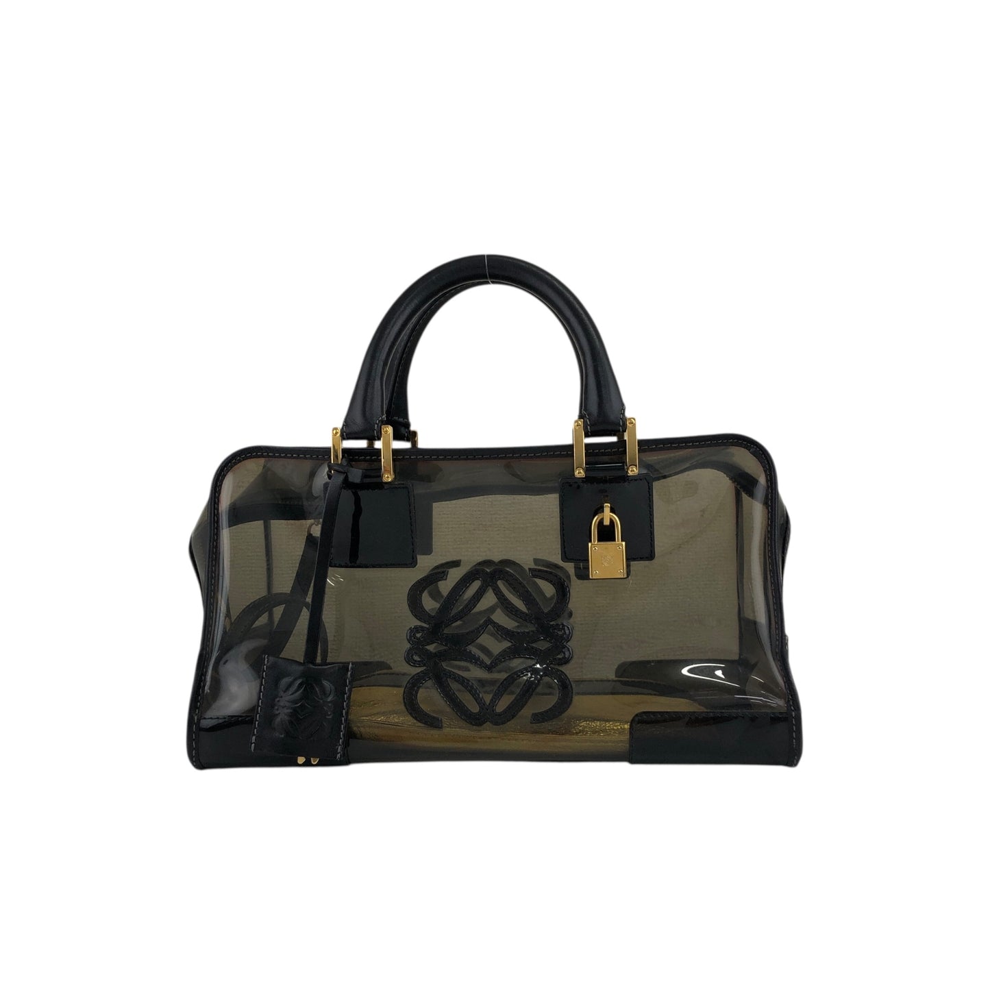LOEWE Amazona Anagram 手提包波士頓包黑色復古 sek63g
