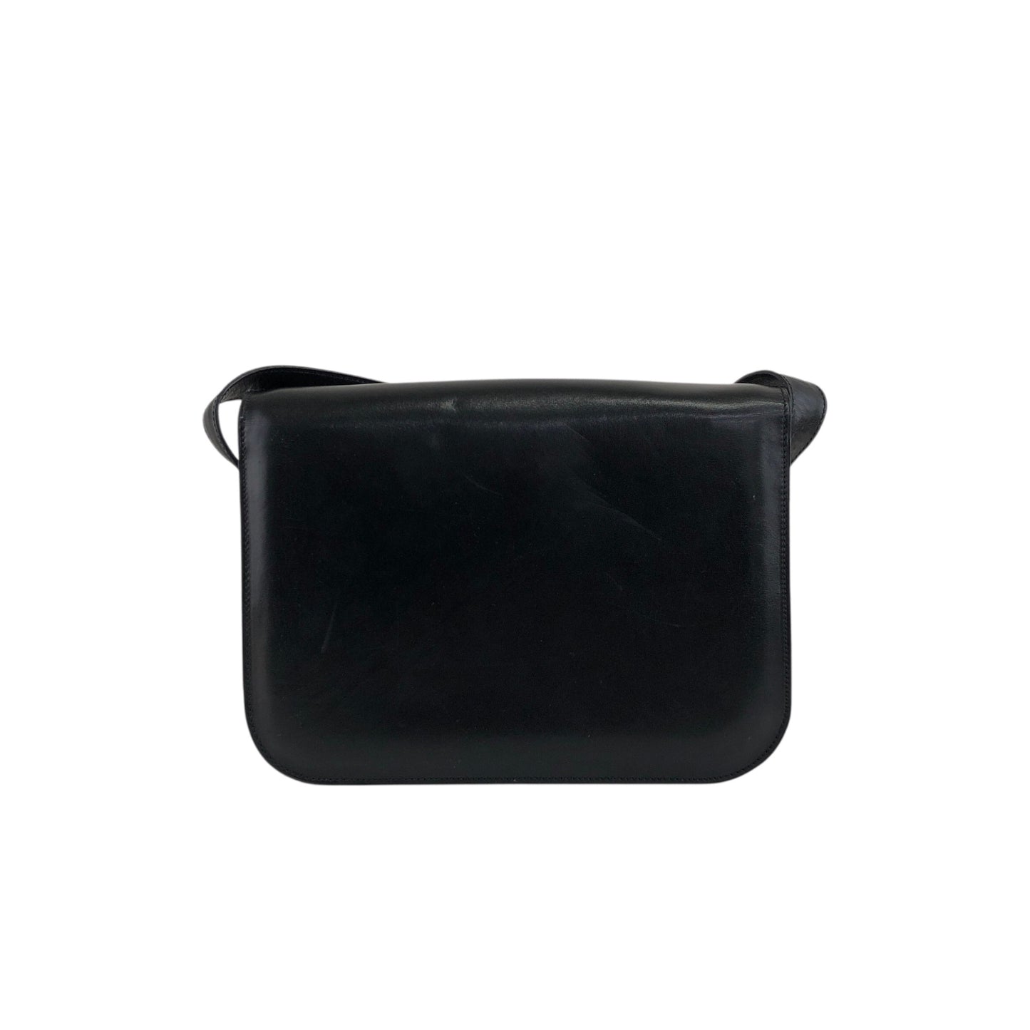 CELINE Triomphe Horse Carriage Shoulder bag Black Vintage pw788h