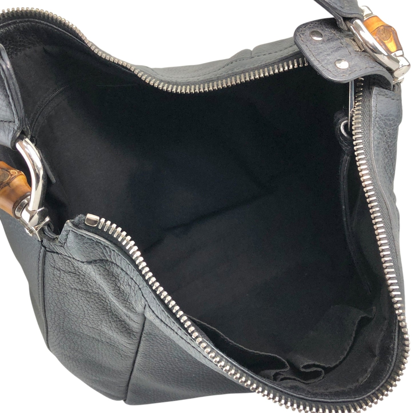 GUCCI Bamboo Shoulder bag Black Vintage a4vpvh