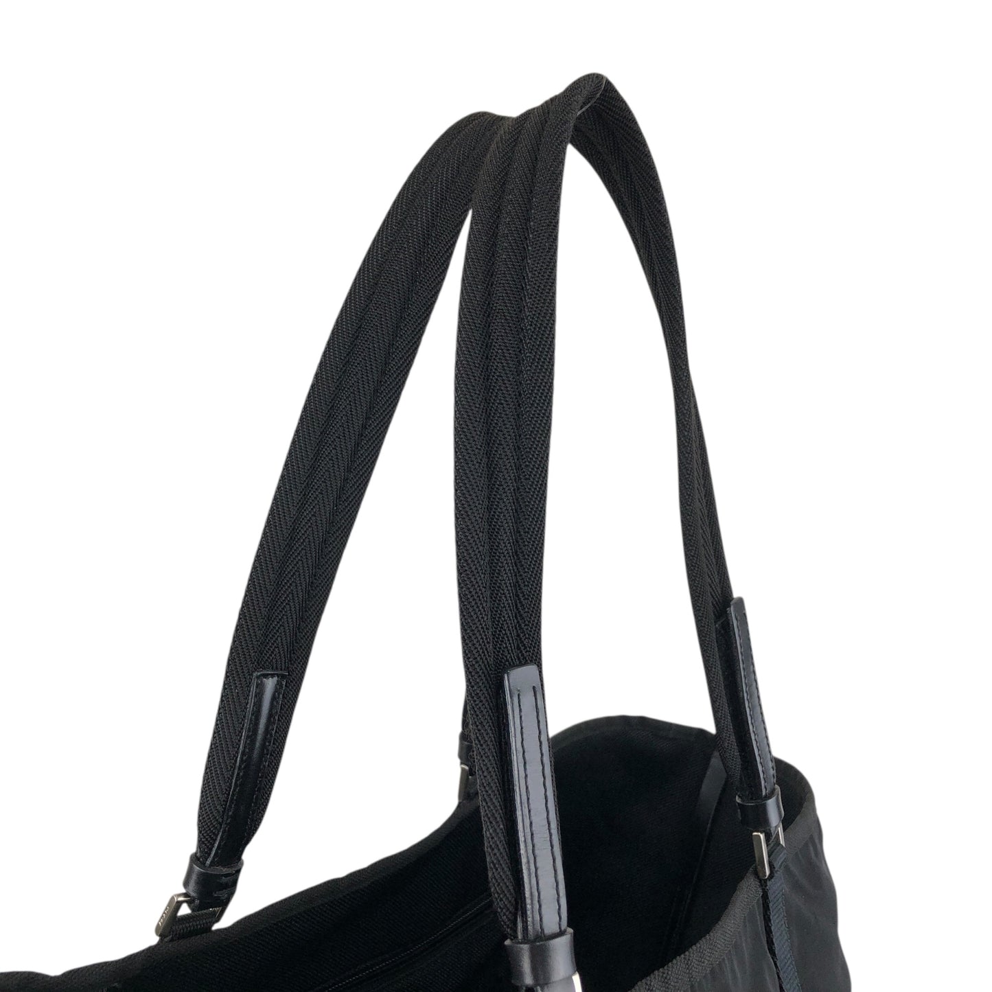 PRADA Tessuto Triangle Logo Totebag Black Vintage ehdcz6