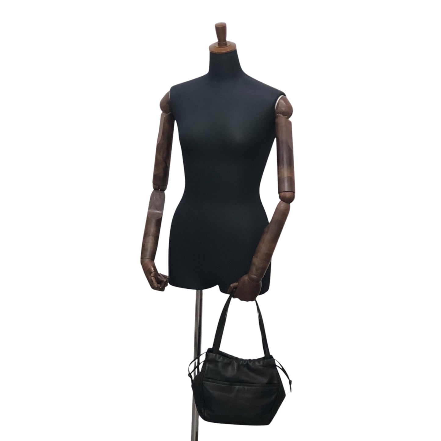 LOEWE Anagram Drawstring Handbag Black Vintage nggky5