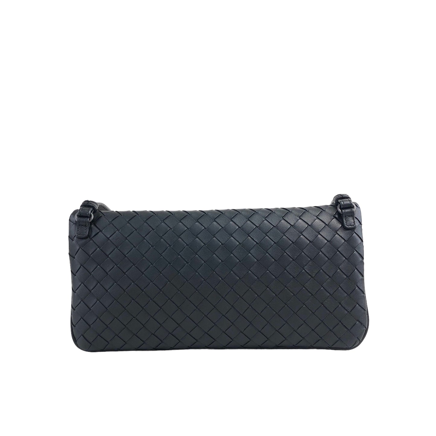 Bottega Veneta Intrecciato Turn Lock Leather Shoulder bag Black Vintage 6wyyt2