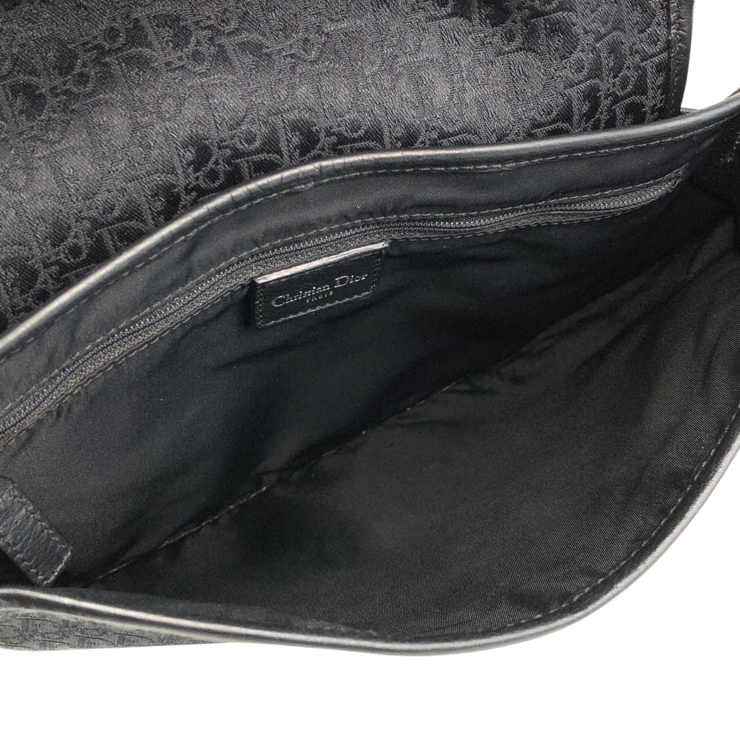 Christian Dior Logo Street Chic Round Shoulder bag Black Vintage 2uh3b5