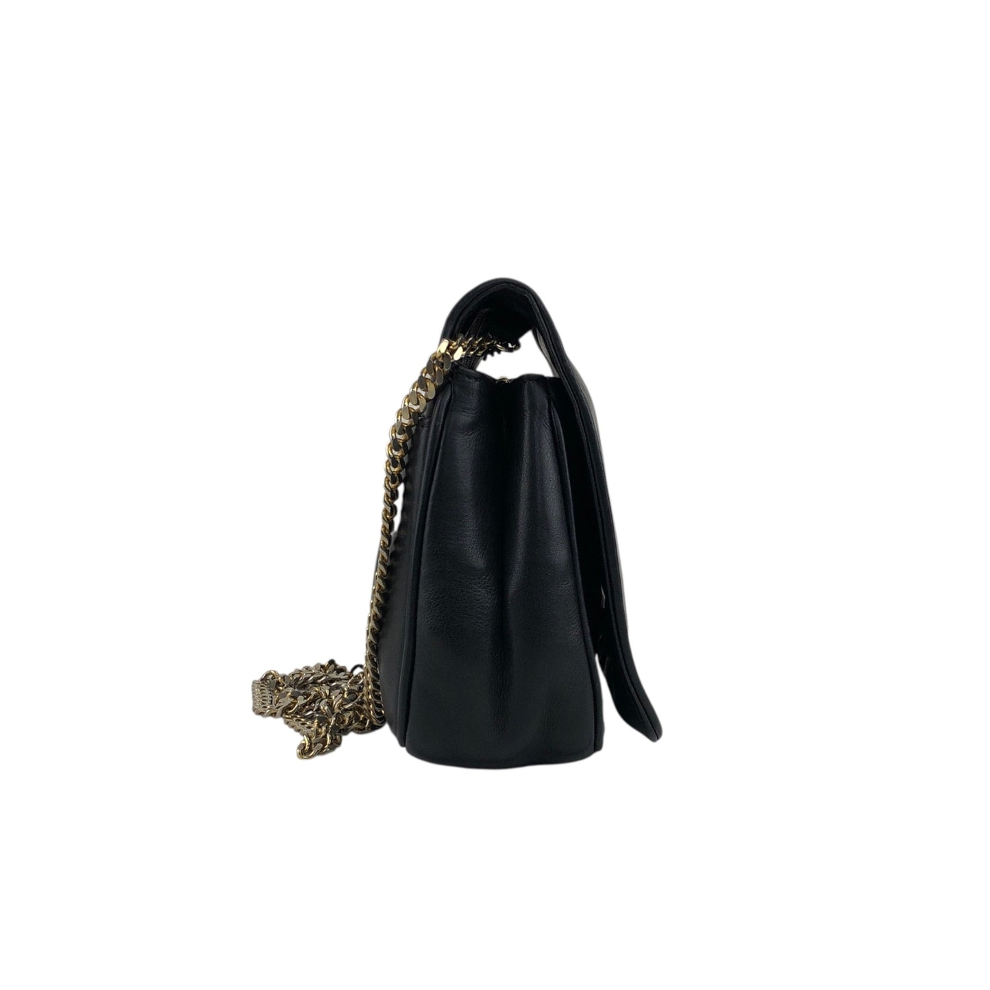 CELINE Blason Chain Shoulder bag Black Vintage jxnmfi
