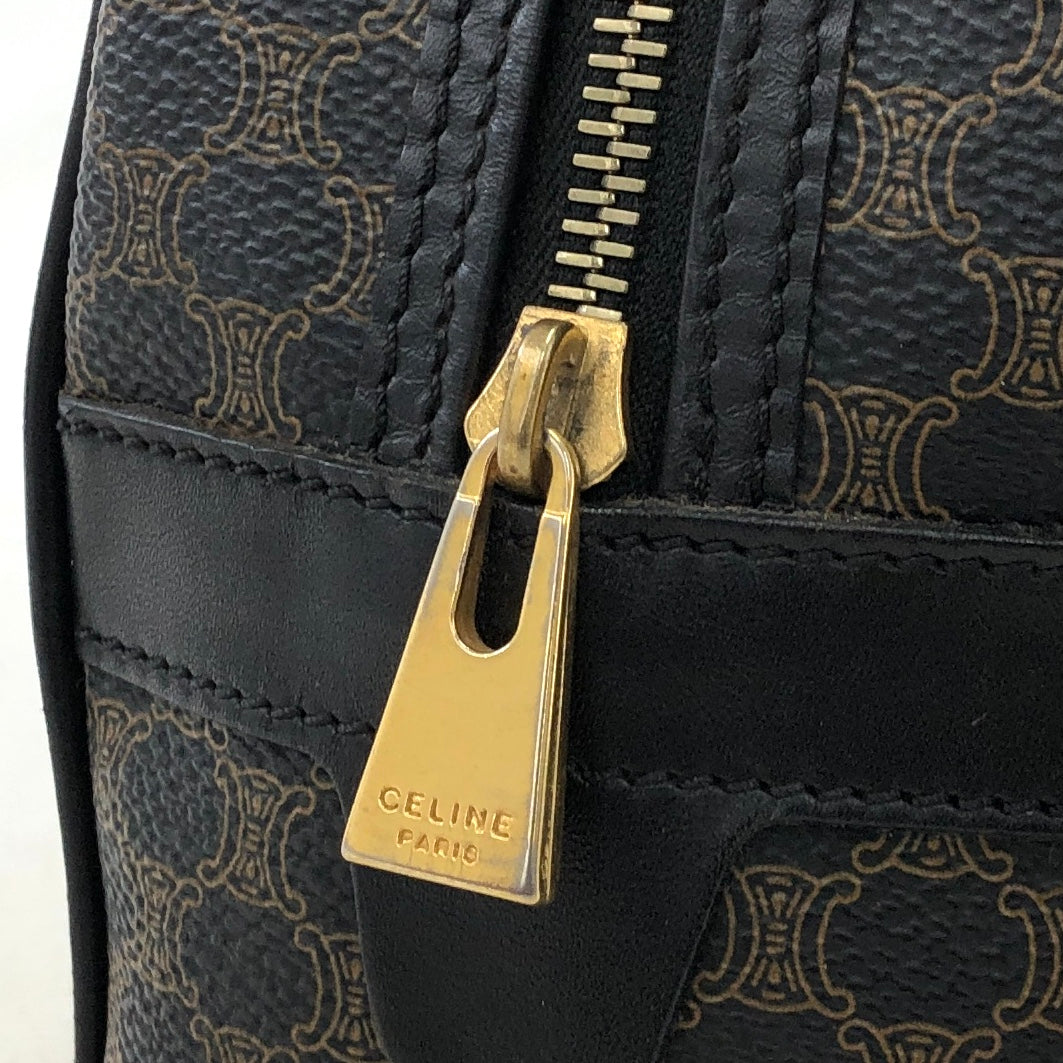 CELINE Macadam Blason Half Round Handbag Black Vintage e86ra4