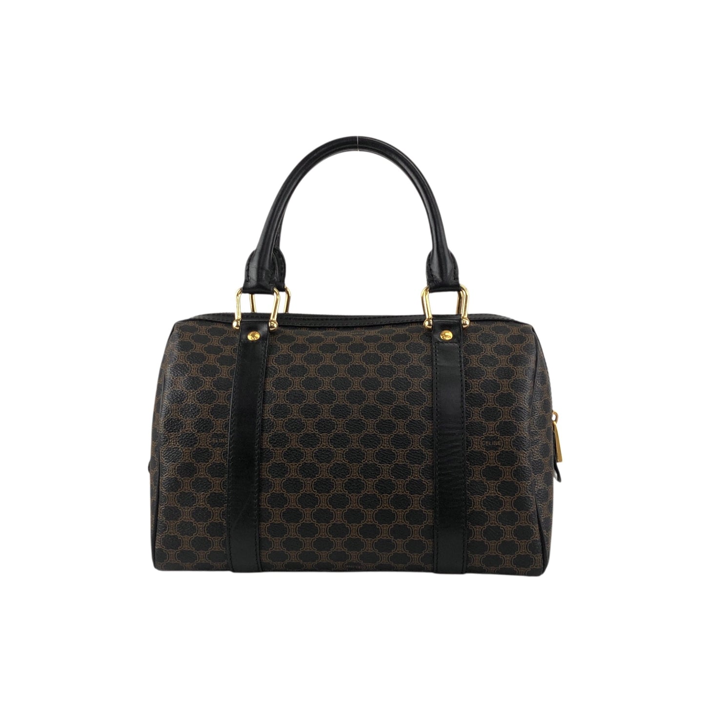 CELINE Macadam Blason Two-way Small Boston bag Shoulder bag Black Vintage k7b5zs