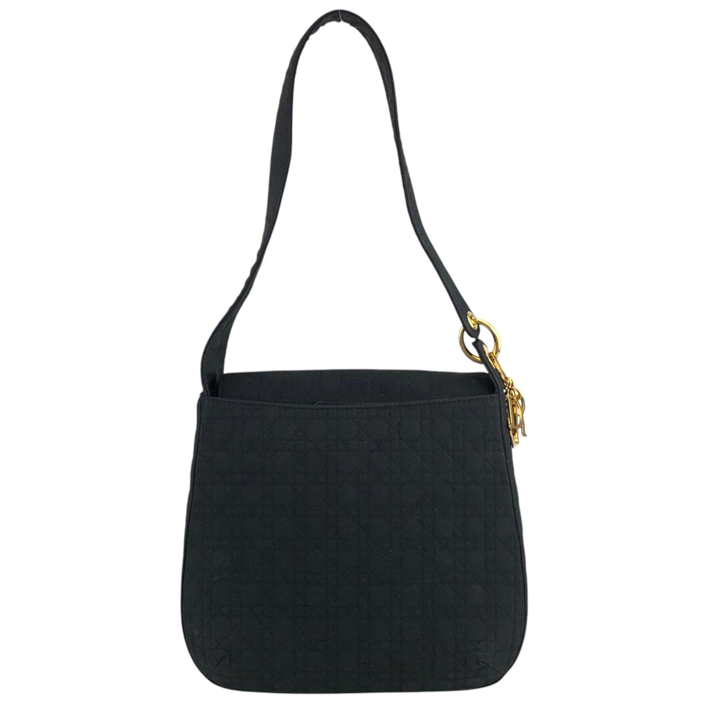 Christian Dior Cannage Logo Charm Shoulder bag Black Vintage jbwgb7