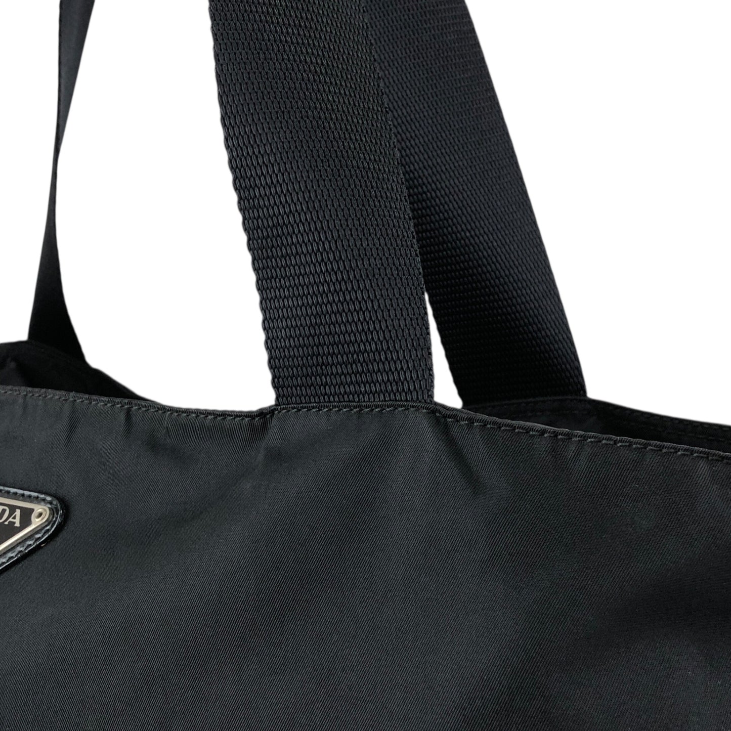 PRADA Tessuto Triangle Logo Totebag Black Vintage s4fket