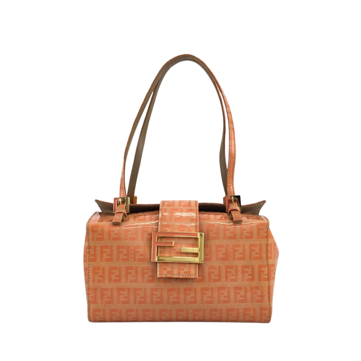 FENDI Zucchino Handbag Orange Vintage snr2vs