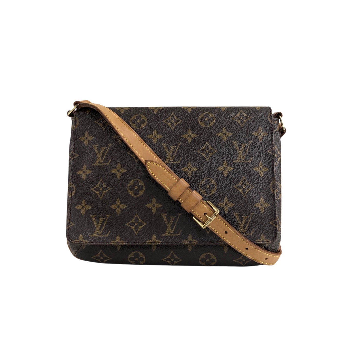 LOUIS VUITTON Monogram Shoulder bag Brown Vintage hhd3ec
