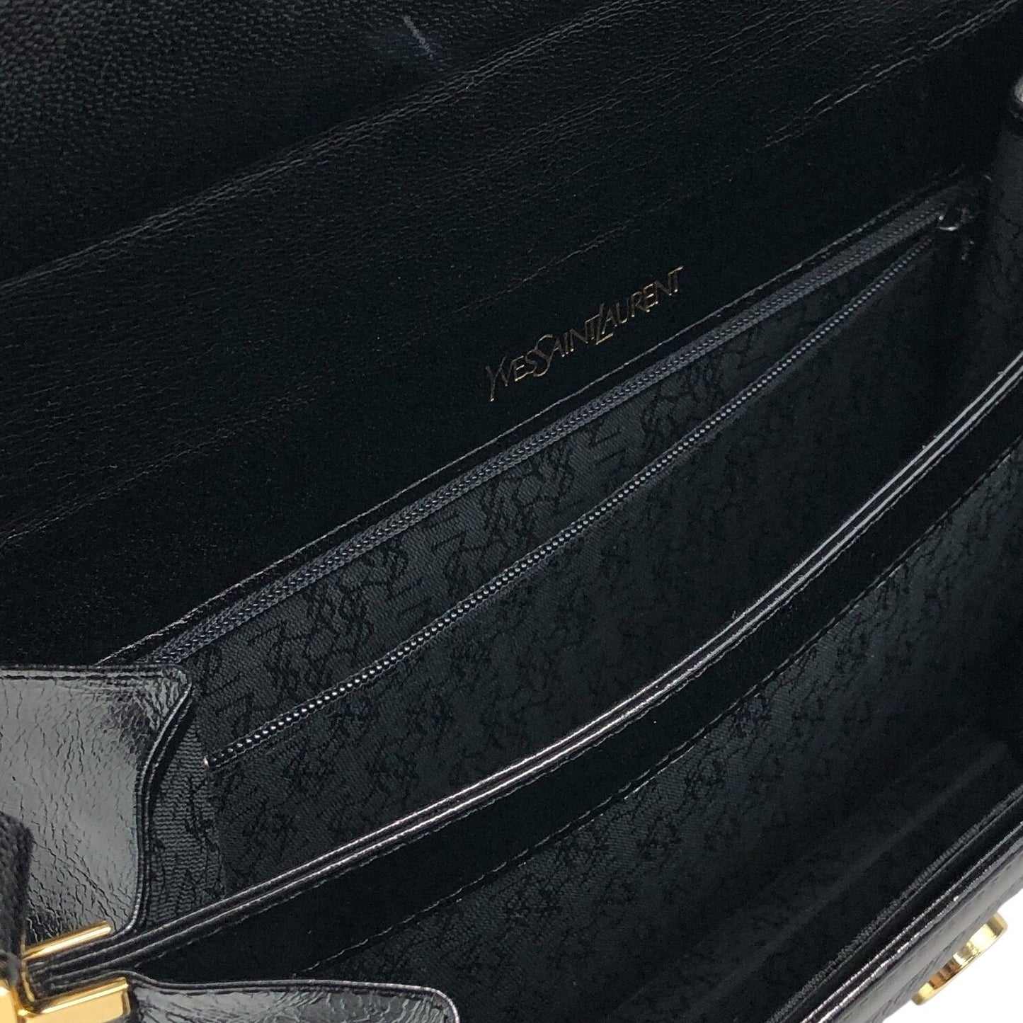Yves Saint Laurent YSL Logo Shoulder bag Black Vintage d3ffr7