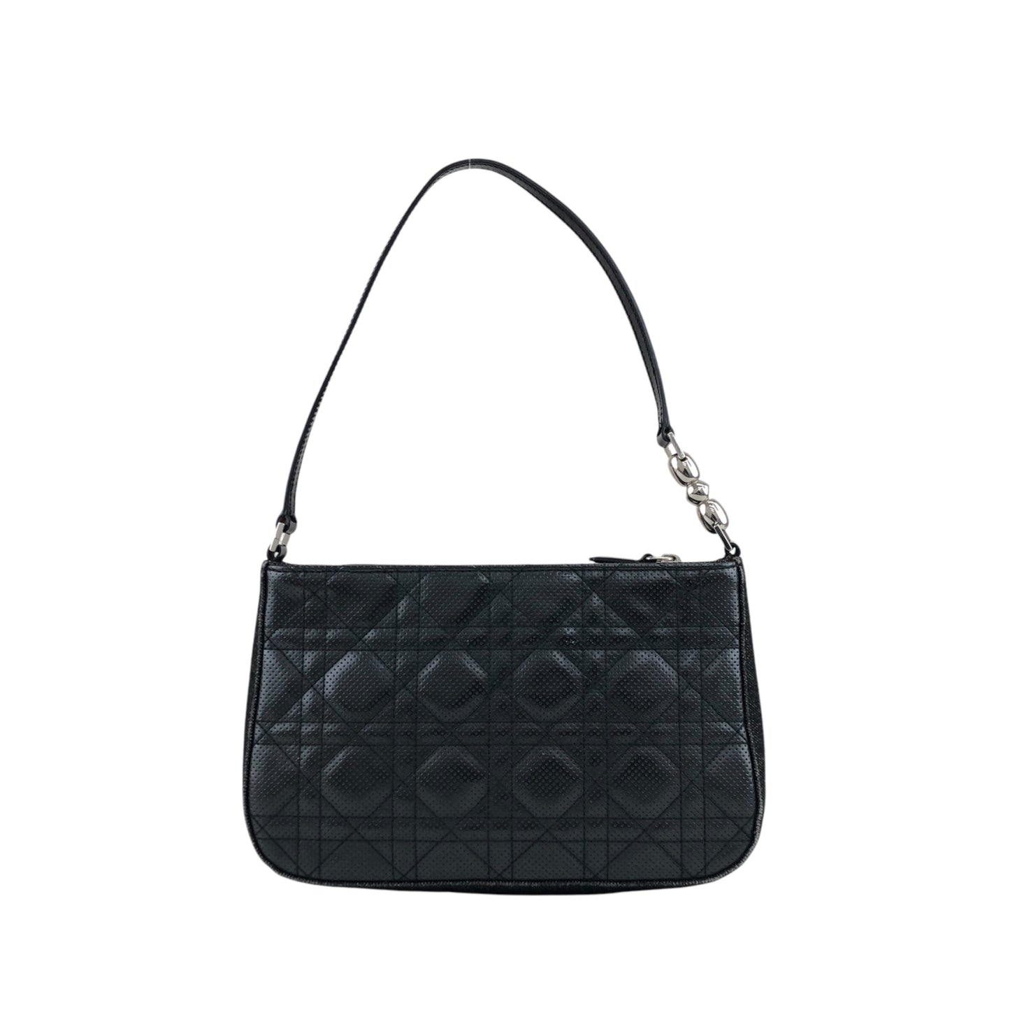 Christian Dior Cannage Small Shoulder bag Black Vintage p5ui7r