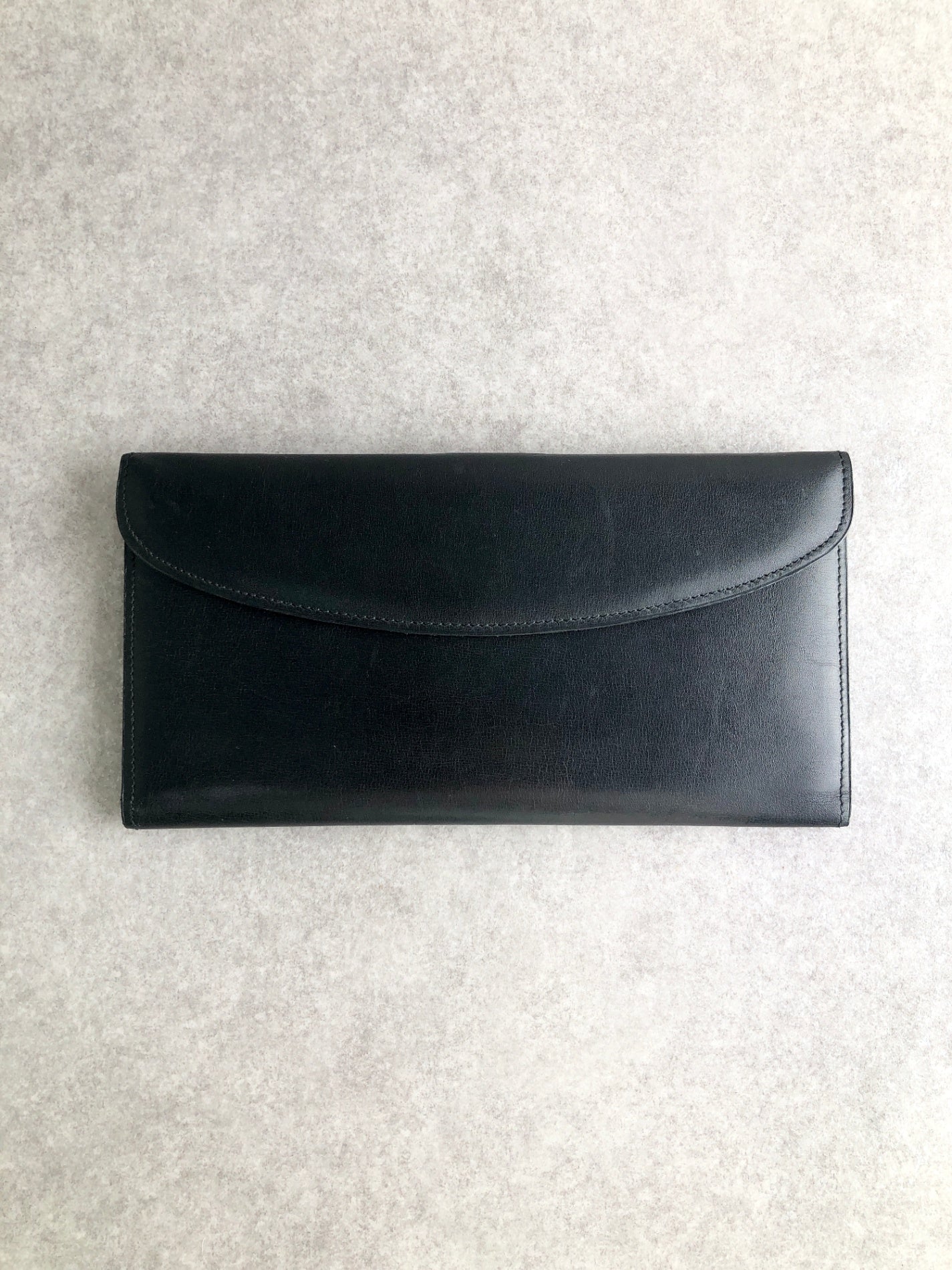 CELINE Horse Carriage Long Wallet Black Vintage 7pfnxt