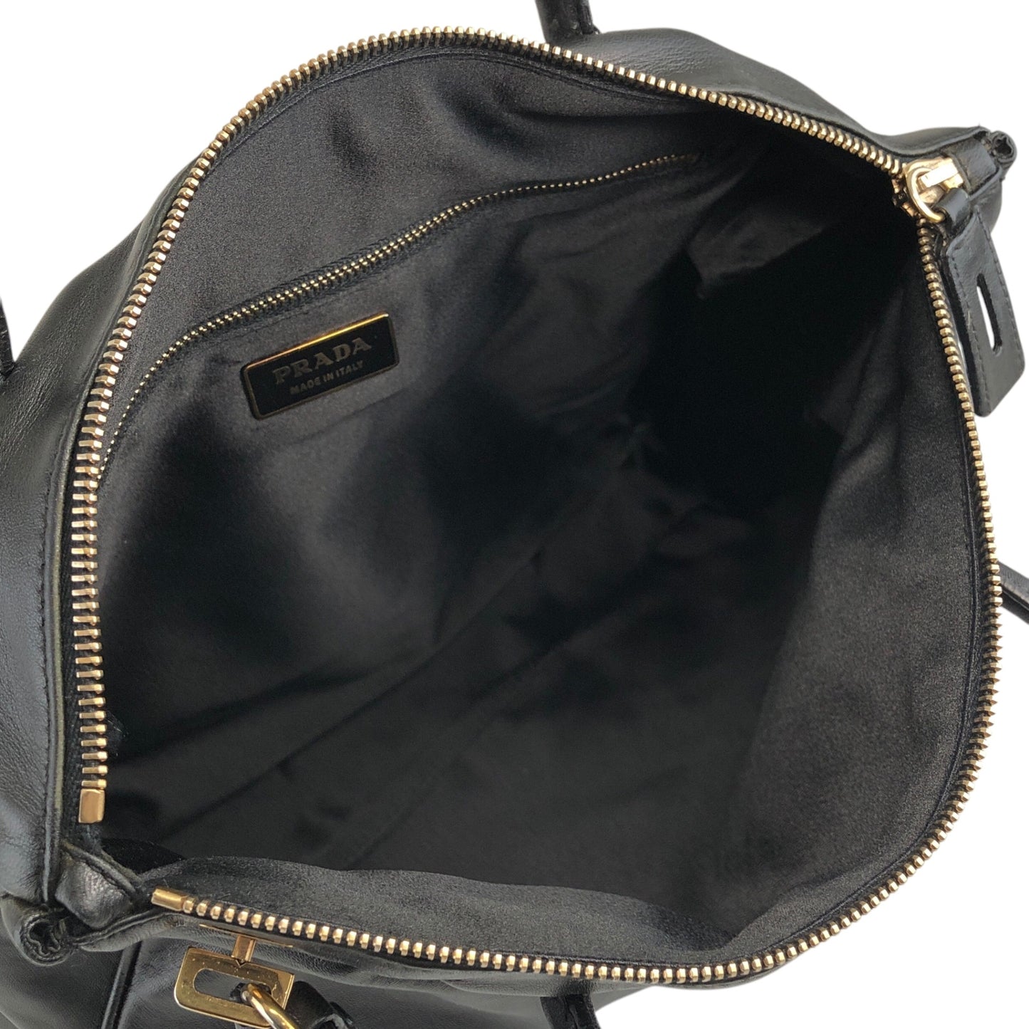 PRADA Logo Embossed Totebag Black Vintage r7ii2c
