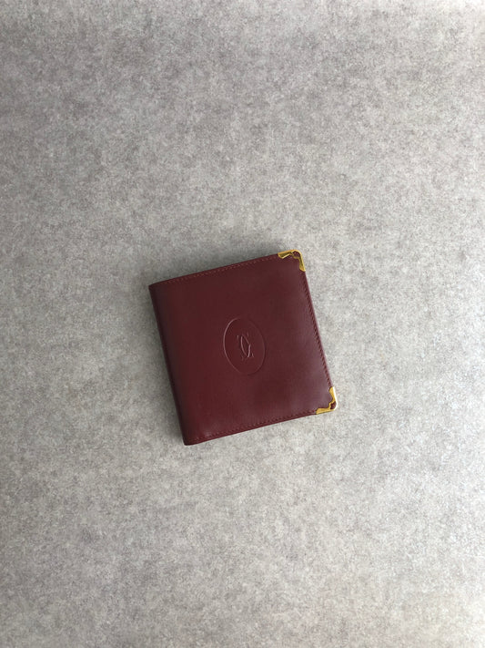 Cartier Logo Folded Wallet Bordeaux Vintage fs2inb
