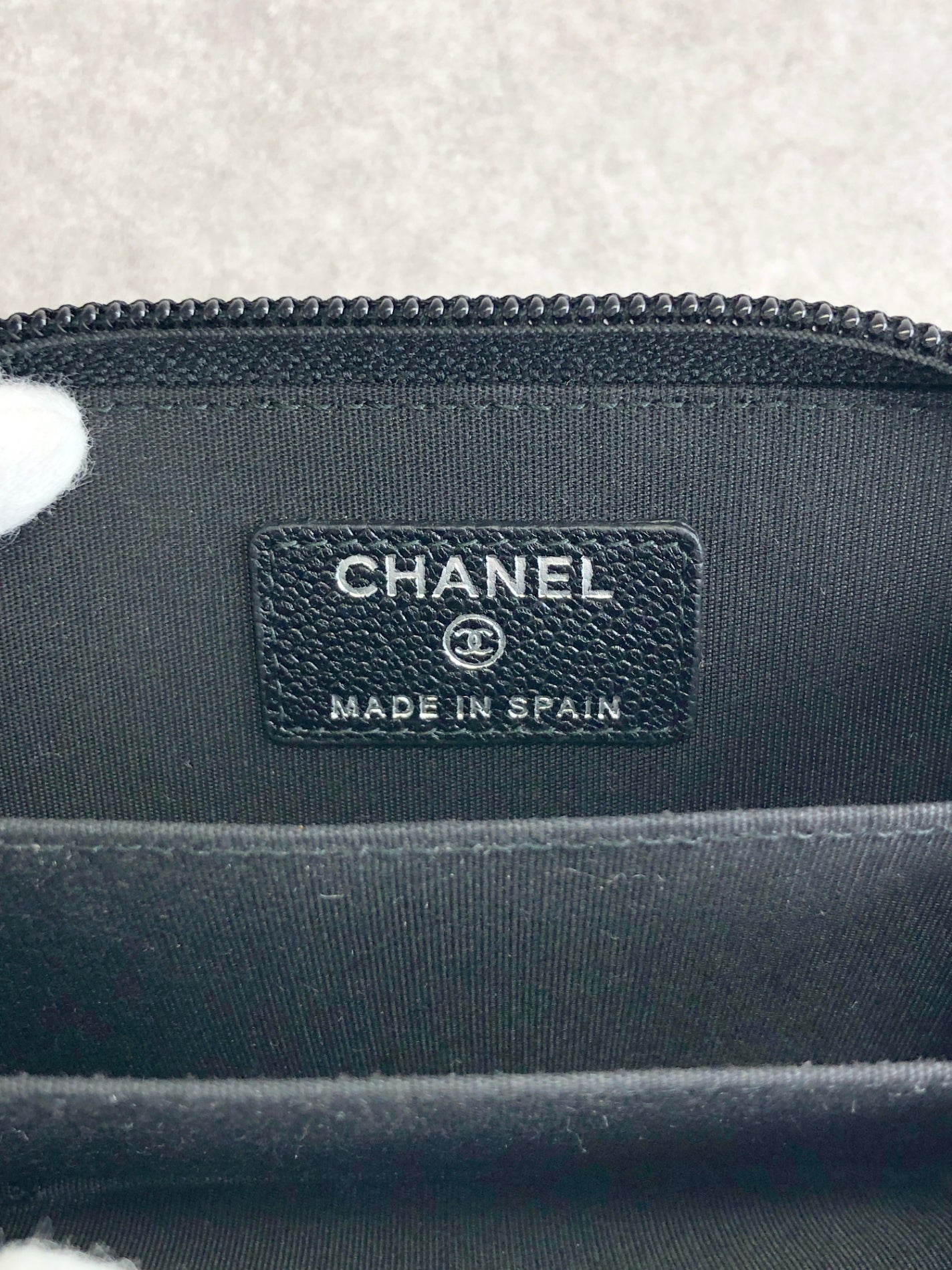 CHANEL Coco Mark Coin Purse Black Vintage e6jtzt
