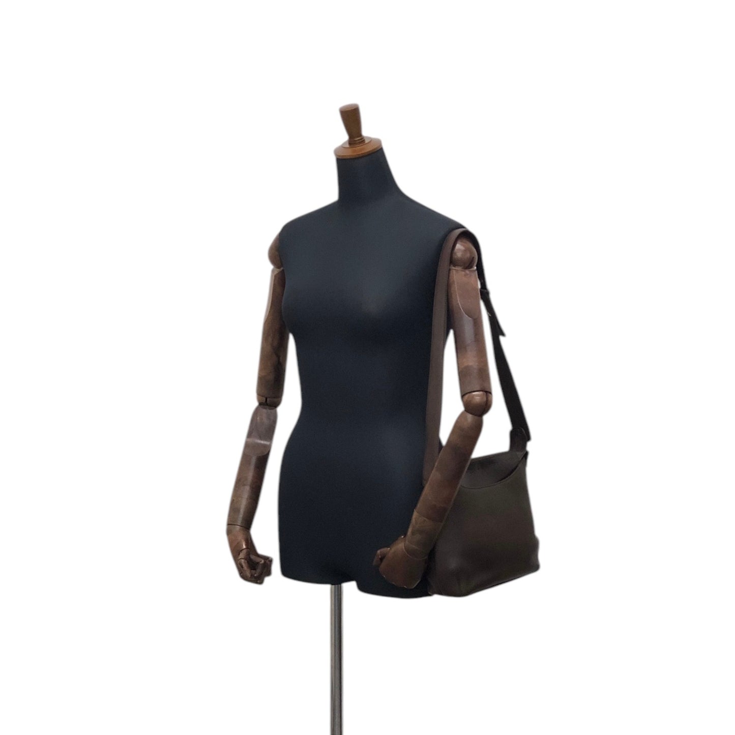 LOEWE Logo Embossed Shoulder bag Brown Vintage u3fpkx