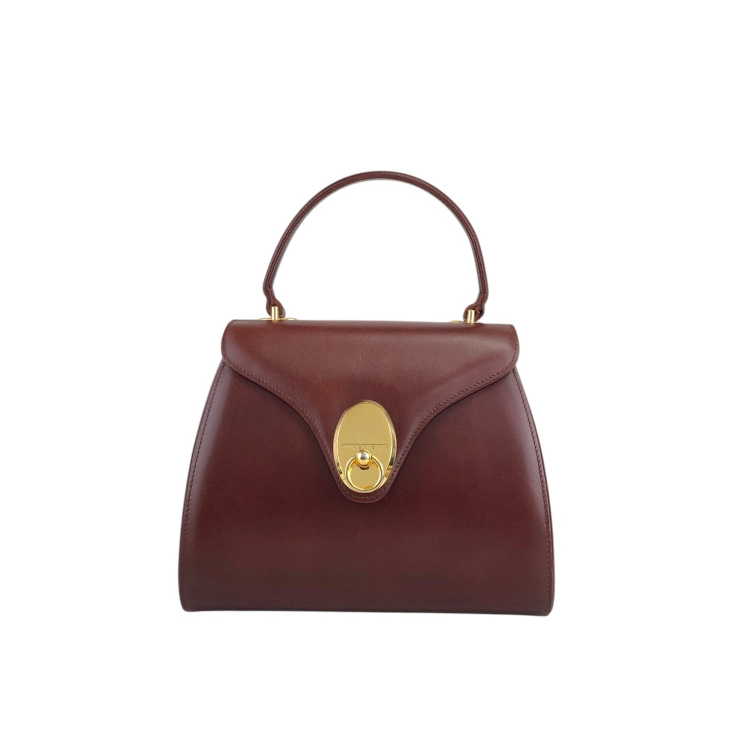 GIVENCHY Gancini 頂部手把手袋 棕色 復古 rguu25