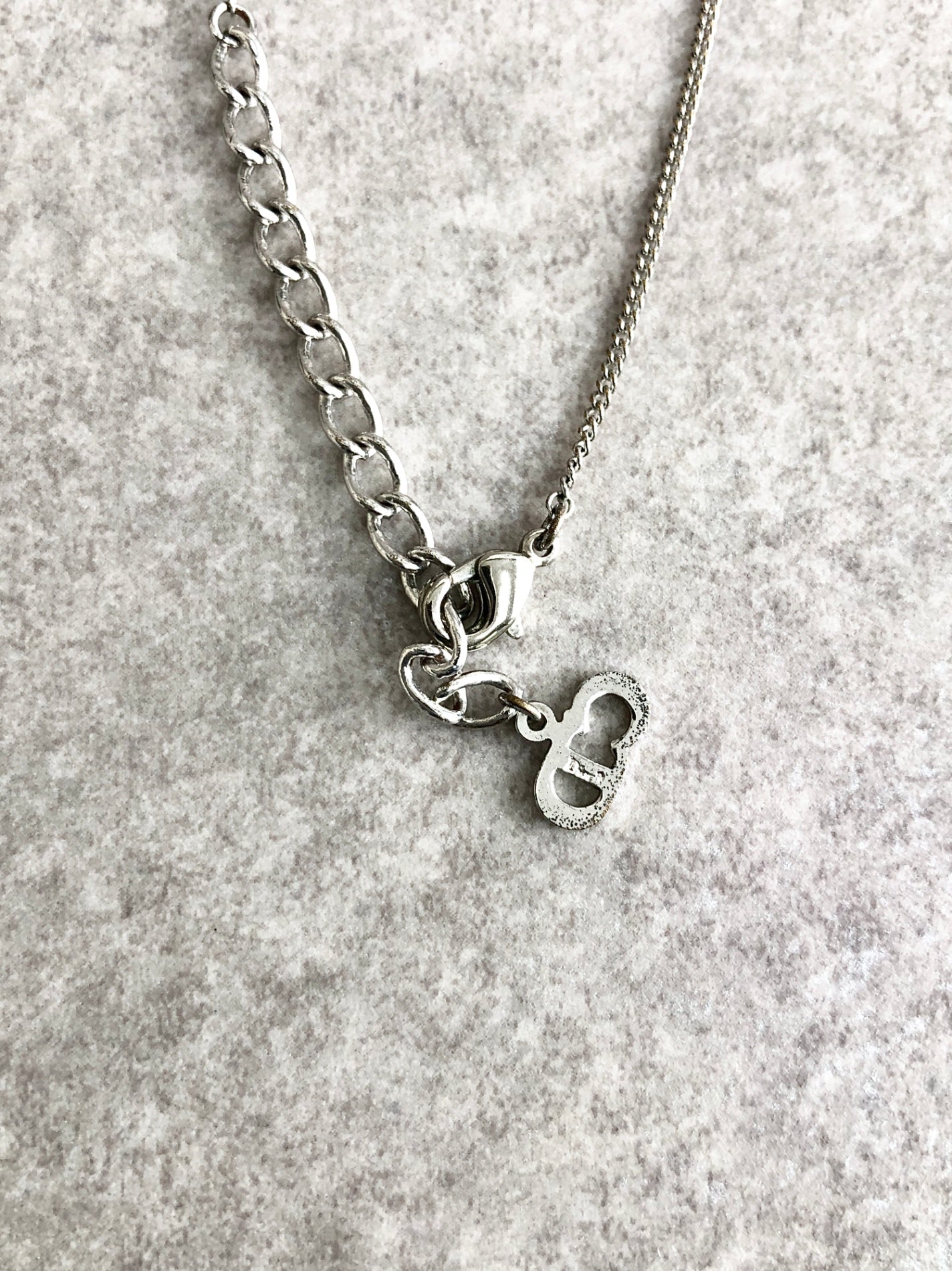 Christian Dior Logo Necklace Silver Vintage ymmgg4