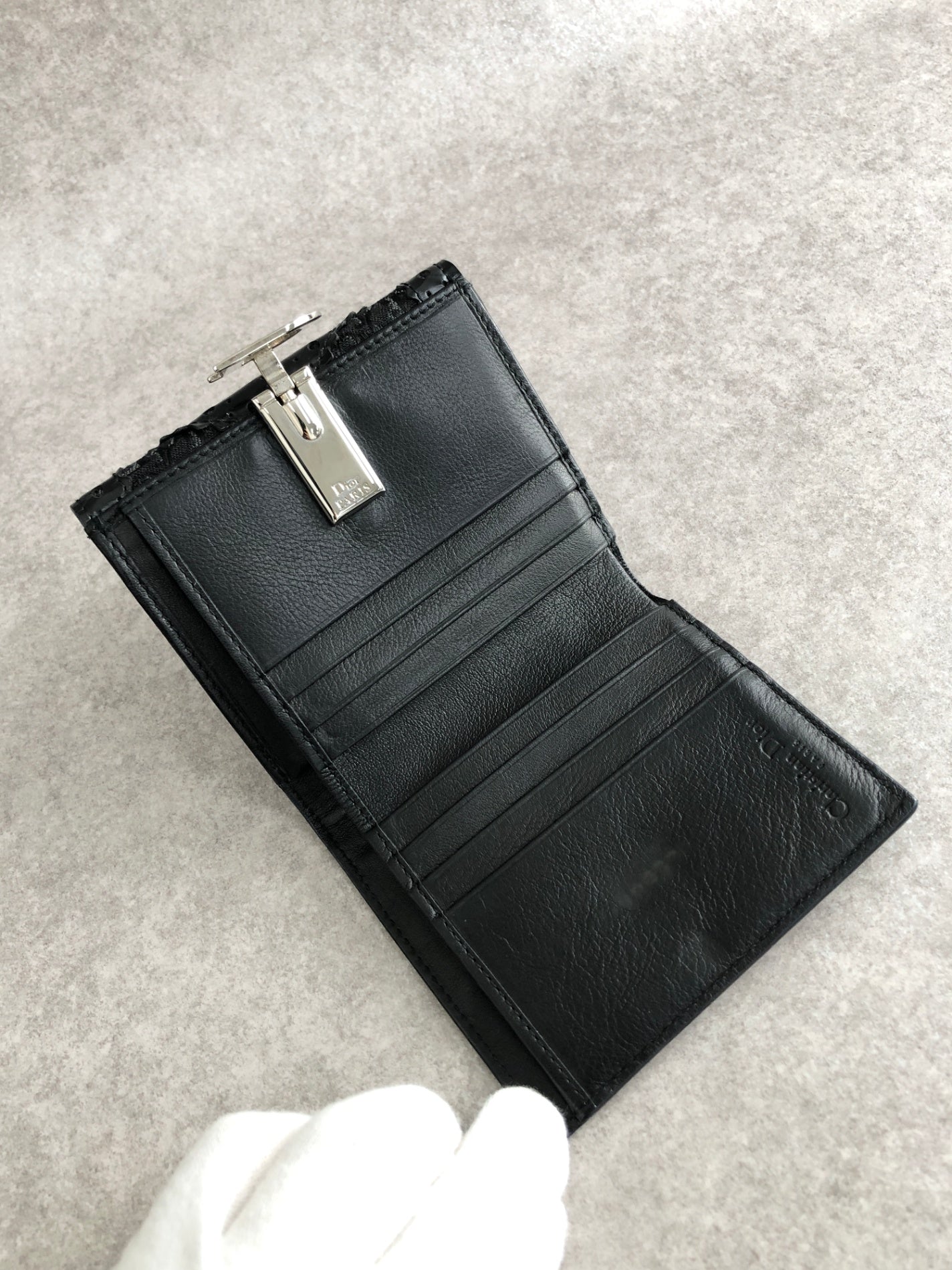 Christian Dior Street Chic Folded Wallet Black Vintage v8cfsw