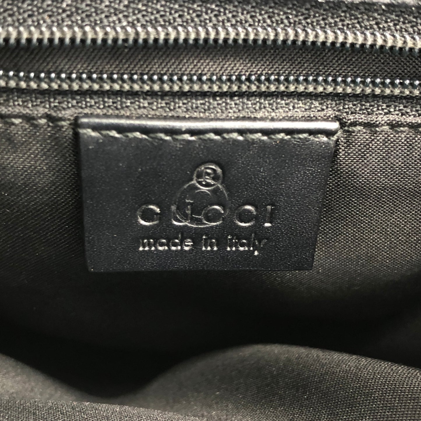 GUCCI 標誌壓花手提包 黑色 復古 83azxk