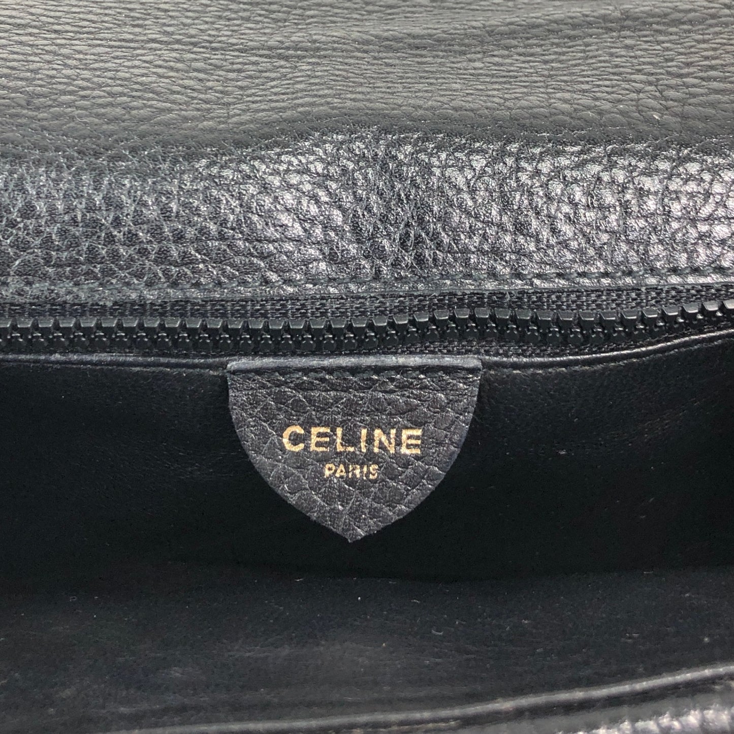 CELINE Blason Shoulder bag Black Vintage ted3ve