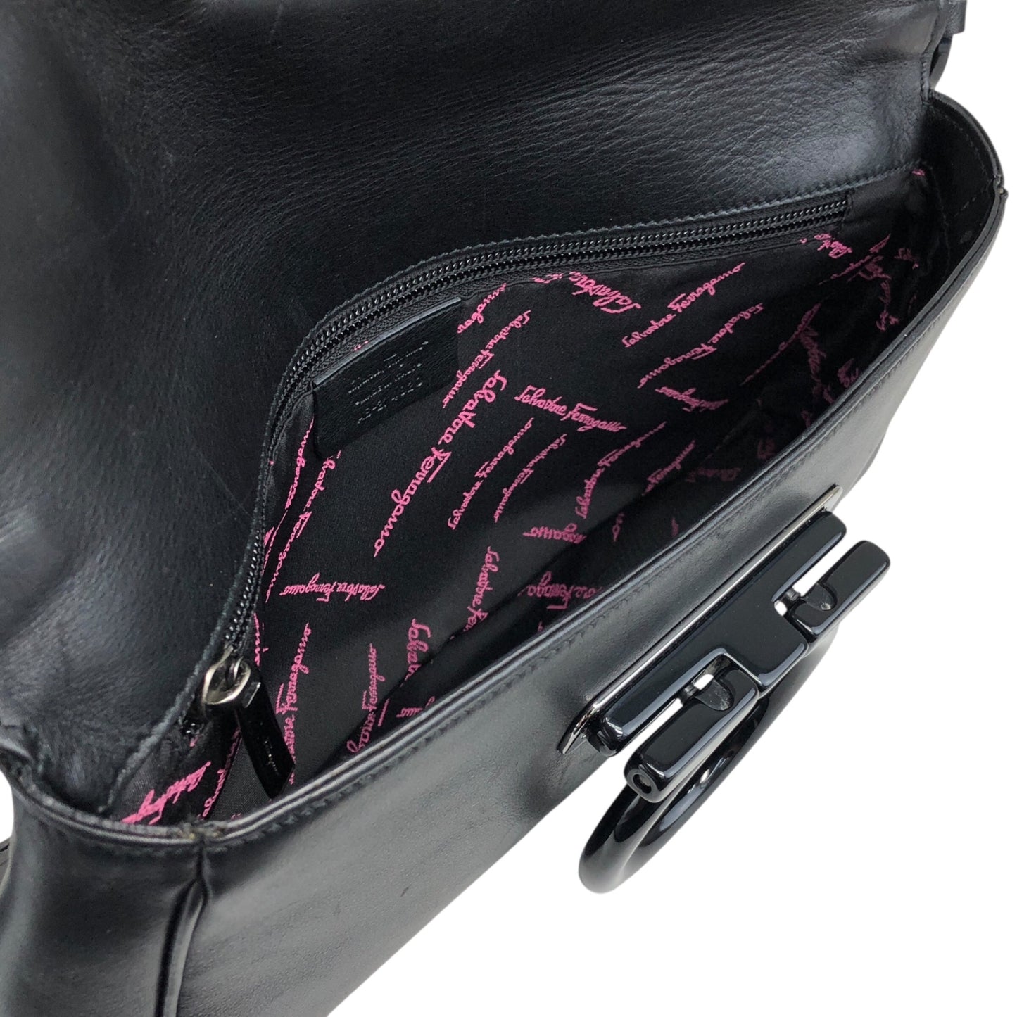 Salvatore Ferragamo Gancini 單肩包 Hobobag 黑色 復古 5vrh26