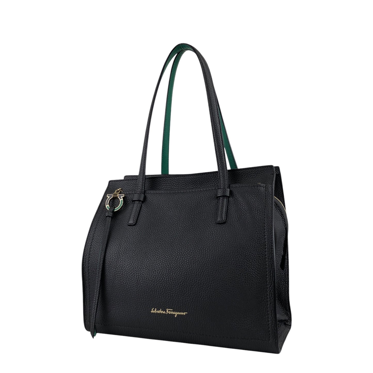 Salvatore Ferragamo Gancini Shoulder bag Gray Vintage 8i2f66