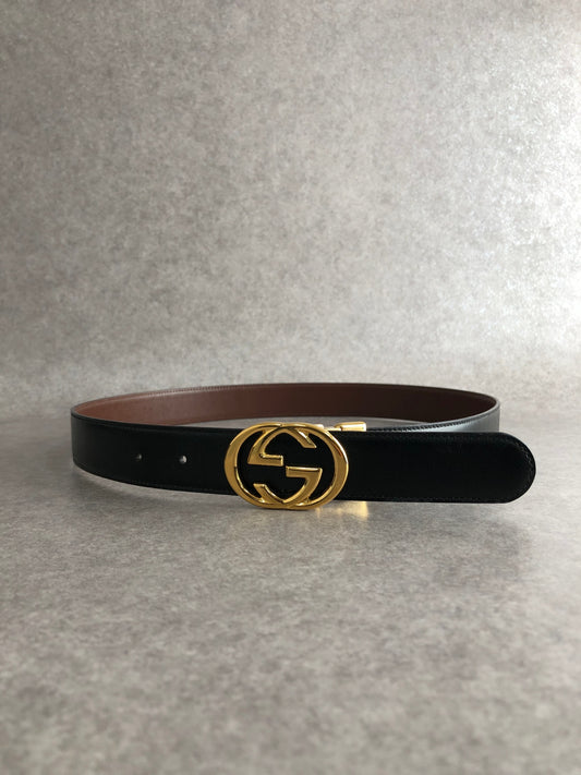 GUCCI GG Belt Black 036 1192 4964 Vintage u5arka
