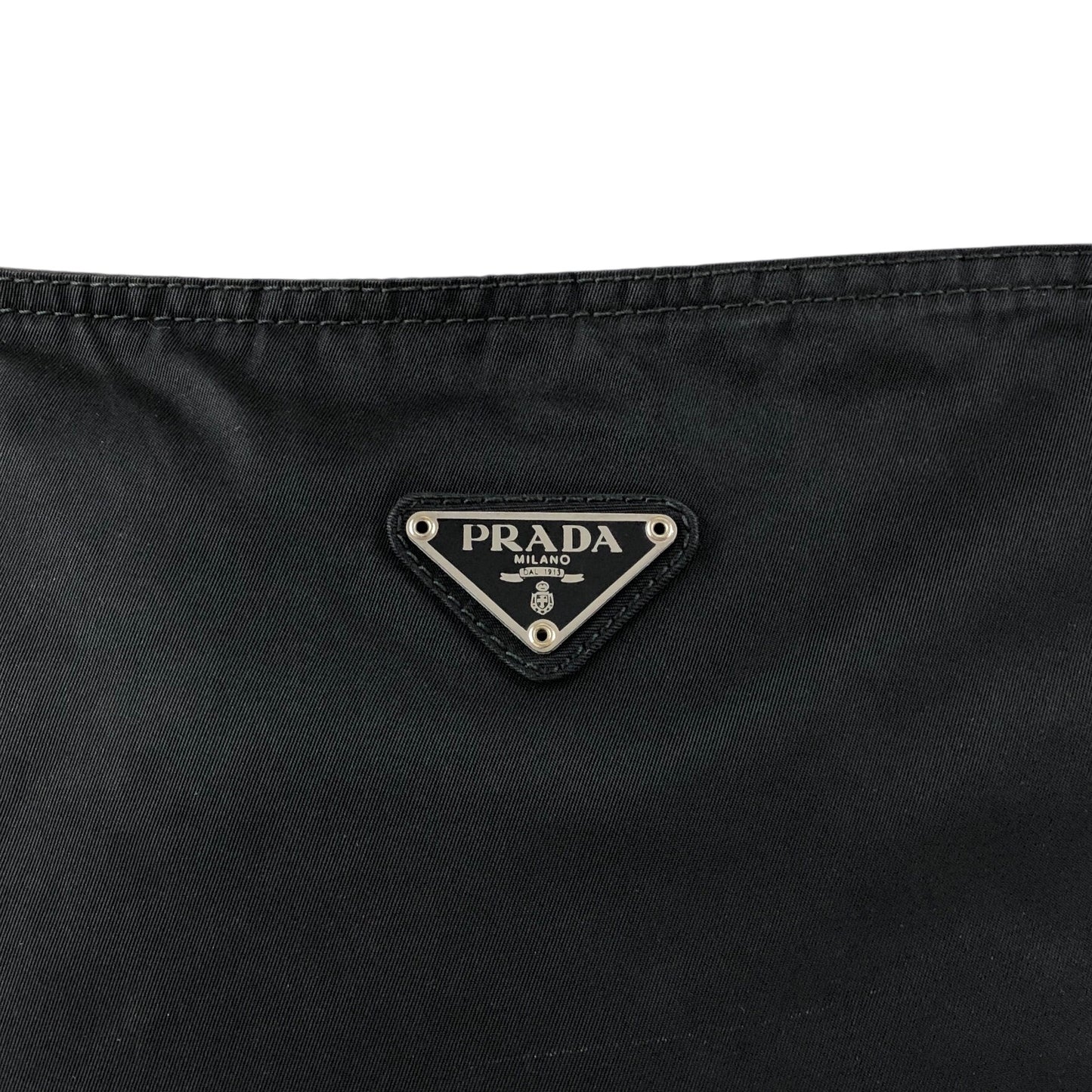 PRADA Tessuto Triangle Logo Shoulder bag Black Vintage cgen7x